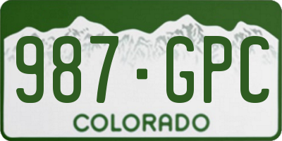 CO license plate 987GPC