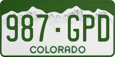 CO license plate 987GPD