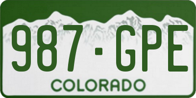 CO license plate 987GPE