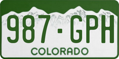 CO license plate 987GPH