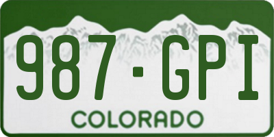CO license plate 987GPI
