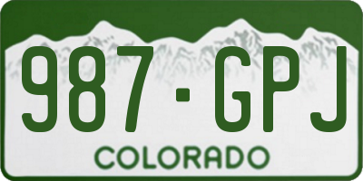 CO license plate 987GPJ