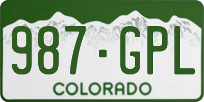 CO license plate 987GPL