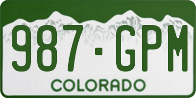 CO license plate 987GPM