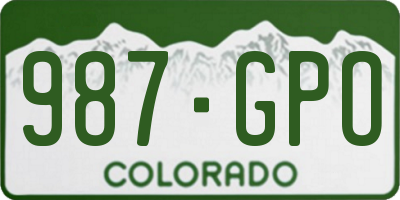 CO license plate 987GPO