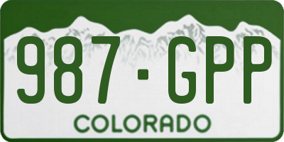 CO license plate 987GPP