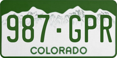 CO license plate 987GPR