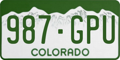 CO license plate 987GPU