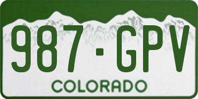 CO license plate 987GPV