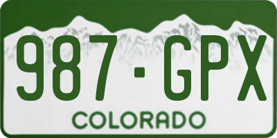 CO license plate 987GPX