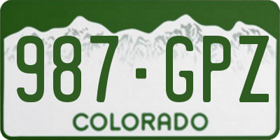 CO license plate 987GPZ