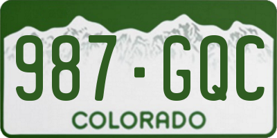 CO license plate 987GQC