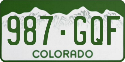 CO license plate 987GQF
