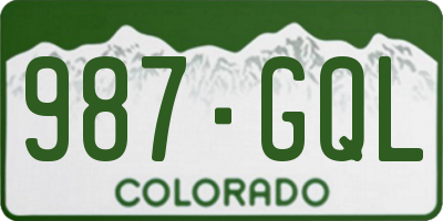 CO license plate 987GQL