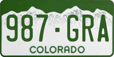CO license plate 987GRA