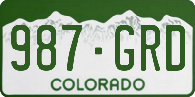 CO license plate 987GRD