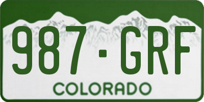 CO license plate 987GRF