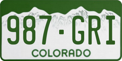 CO license plate 987GRI