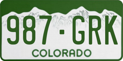 CO license plate 987GRK