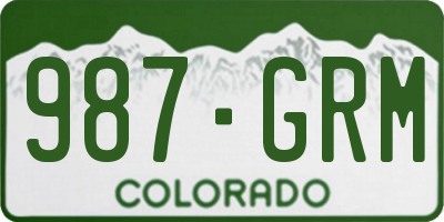 CO license plate 987GRM