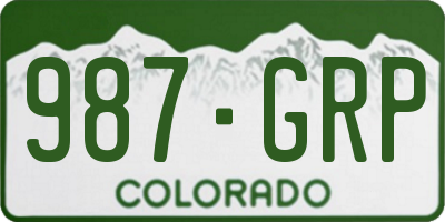 CO license plate 987GRP