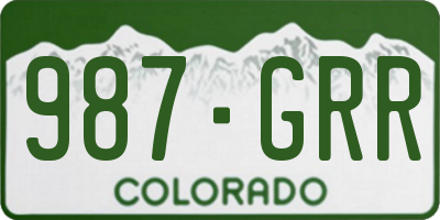 CO license plate 987GRR