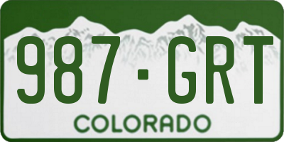 CO license plate 987GRT