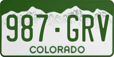 CO license plate 987GRV