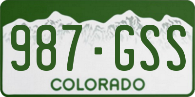 CO license plate 987GSS