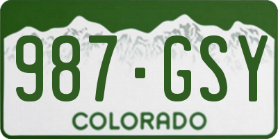 CO license plate 987GSY