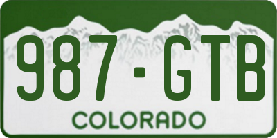 CO license plate 987GTB
