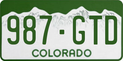 CO license plate 987GTD