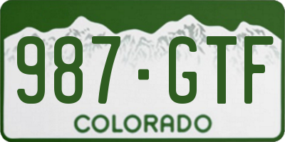 CO license plate 987GTF