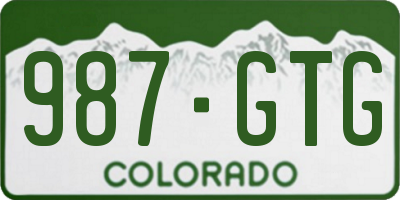 CO license plate 987GTG