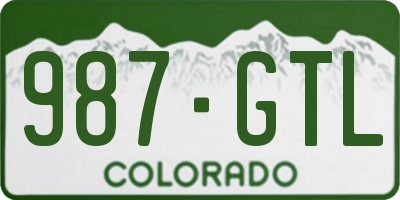 CO license plate 987GTL