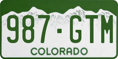 CO license plate 987GTM