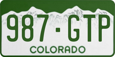 CO license plate 987GTP