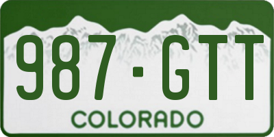 CO license plate 987GTT