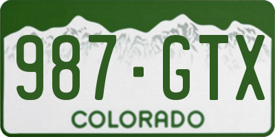 CO license plate 987GTX