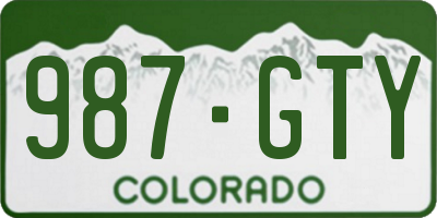 CO license plate 987GTY