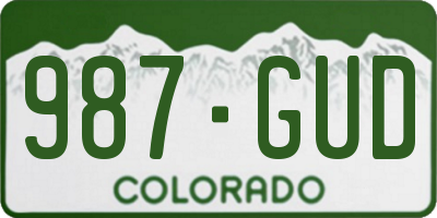 CO license plate 987GUD