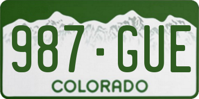 CO license plate 987GUE