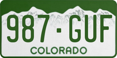CO license plate 987GUF