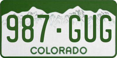 CO license plate 987GUG
