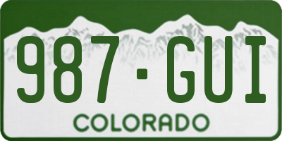 CO license plate 987GUI