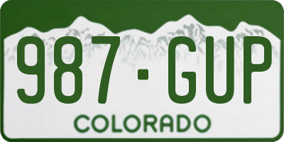 CO license plate 987GUP