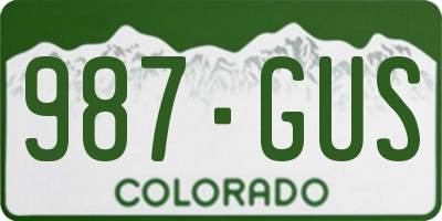 CO license plate 987GUS
