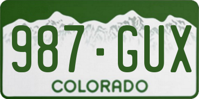 CO license plate 987GUX