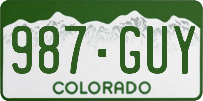 CO license plate 987GUY