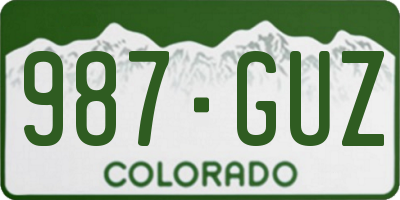 CO license plate 987GUZ